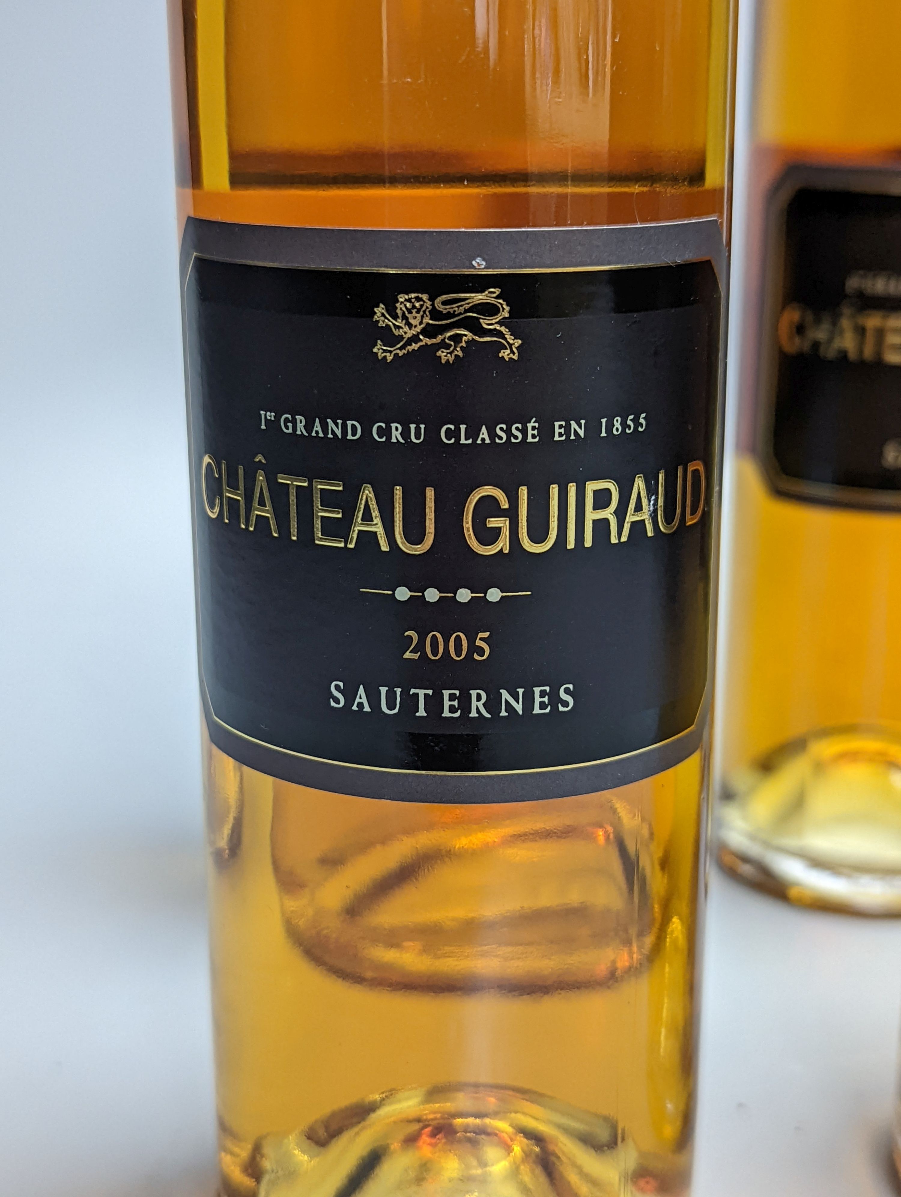 Six half bottles of Chateau Guiraud 2005